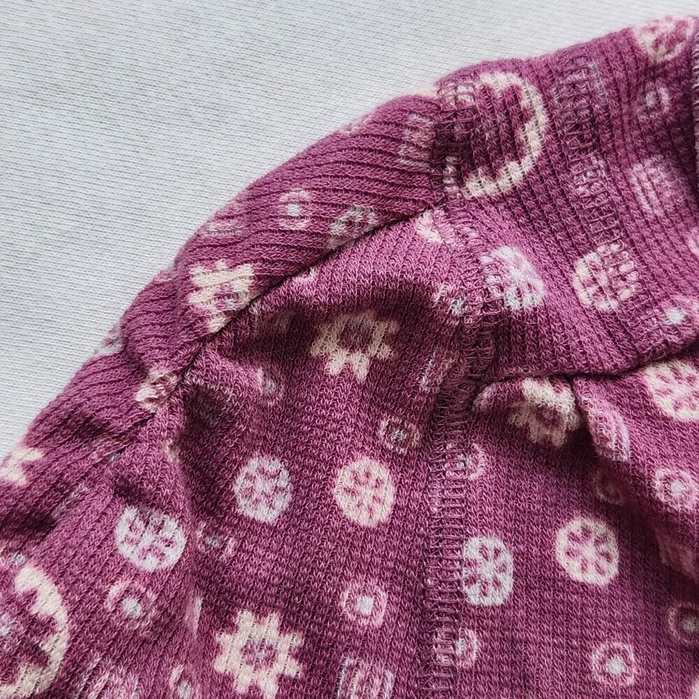 Free People Intimately Home Alone Pink Floral Onesie Pajama Long John Comfy - Picture 5 of 9